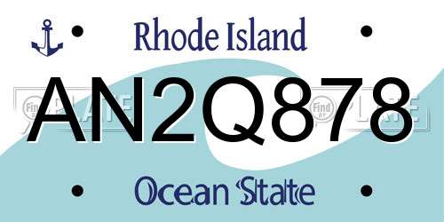 AN2Q878 Rhode Island License Plate