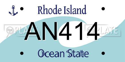 AN414 Rhode Island License Plate