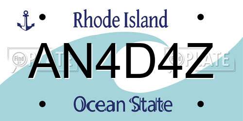 AN4D4Z Rhode Island License Plate