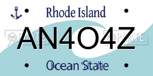 AN4O4Z Rhode Island License Plate