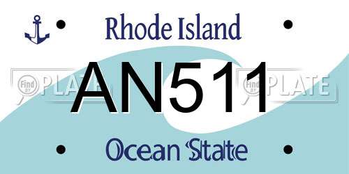 AN511 Rhode Island License Plate