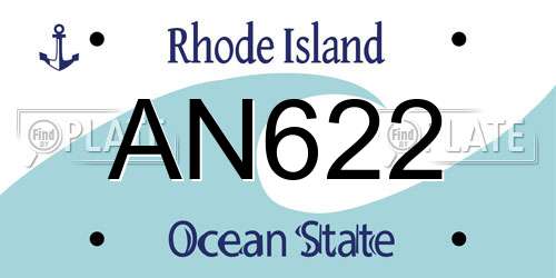 AN622 Rhode Island License Plate