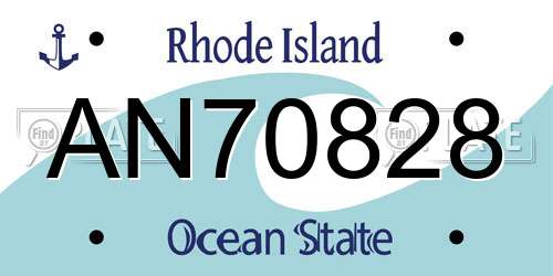 AN70828 Rhode Island License Plate