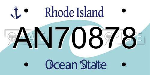 AN70878 Rhode Island License Plate