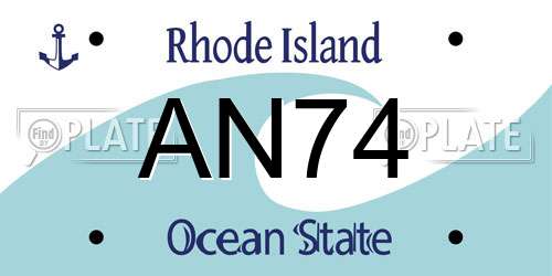 AN74 Rhode Island License Plate