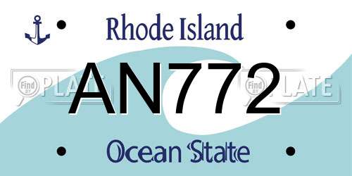 AN772 Rhode Island License Plate