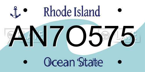 AN7O575 Rhode Island License Plate