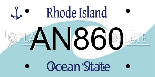 AN860 Rhode Island License Plate
