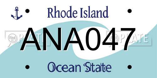 ANA047 Rhode Island License Plate