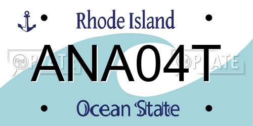 ANA04T Rhode Island License Plate