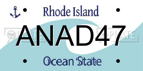 ANAD47 Rhode Island License Plate