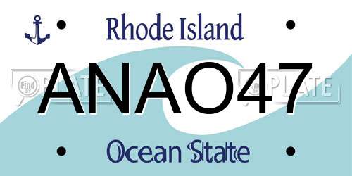 ANAO47 Rhode Island License Plate