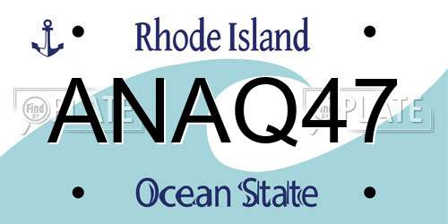 ANAQ47 Rhode Island License Plate