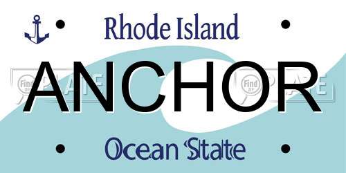 ANCHOR Rhode Island License Plate