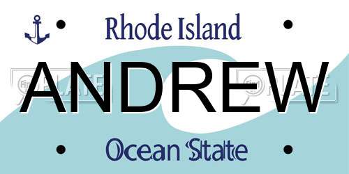 ANDREW Rhode Island License Plate