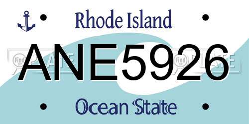 ANE5926 Rhode Island License Plate
