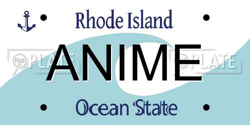 ANIME Rhode Island License Plate