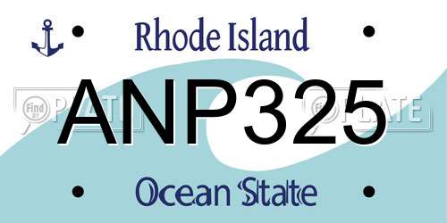 ANP325 Rhode Island License Plate