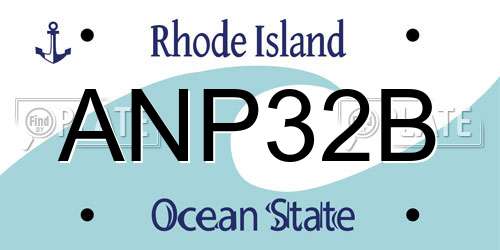 ANP32B Rhode Island License Plate