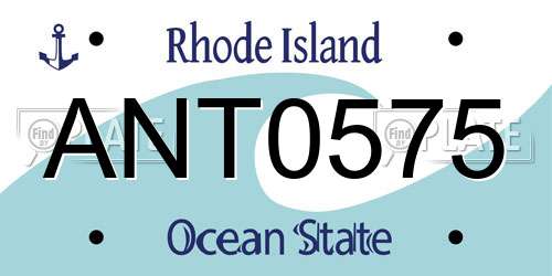ANT0575 Rhode Island License Plate