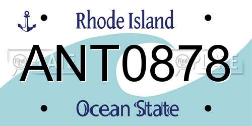 ANT0878 Rhode Island License Plate