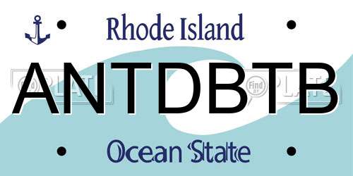 ANTDBTB Rhode Island License Plate