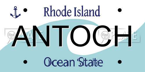 ANTOCH Rhode Island License Plate