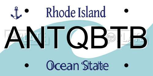 ANTQBTB Rhode Island License Plate