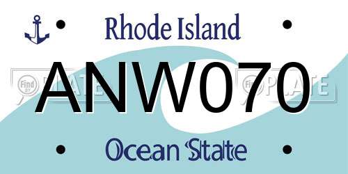 ANW070 Rhode Island License Plate