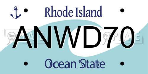 ANWD70 Rhode Island License Plate