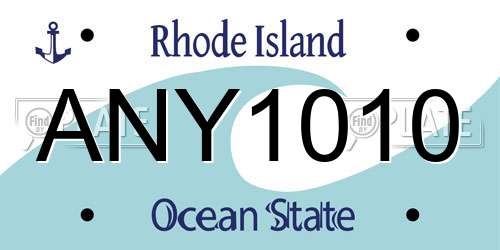 ANY1010 Rhode Island License Plate
