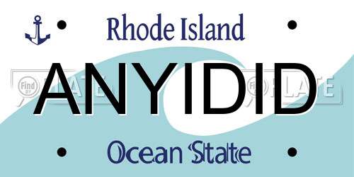 ANYIDID Rhode Island License Plate