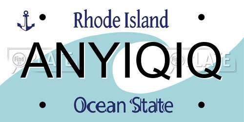 ANYIQIQ Rhode Island License Plate