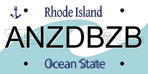 ANZDBZB Rhode Island License Plate