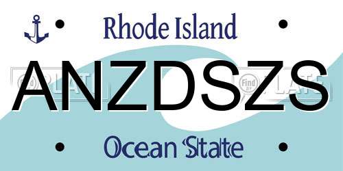 ANZDSZS Rhode Island License Plate