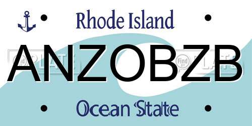 ANZOBZB Rhode Island License Plate