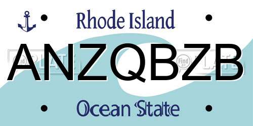 ANZQBZB Rhode Island License Plate