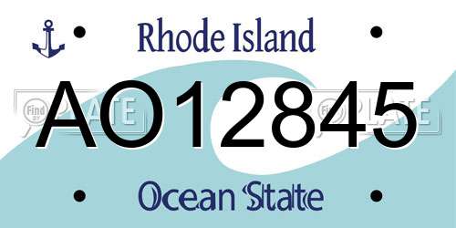 AO12845 Rhode Island License Plate