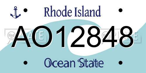 AO12848 Rhode Island License Plate