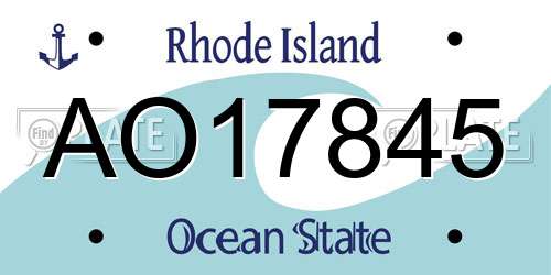 AO17845 Rhode Island License Plate