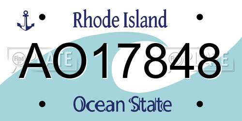 AO17848 Rhode Island License Plate