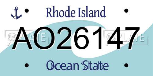 AO26147 Rhode Island License Plate