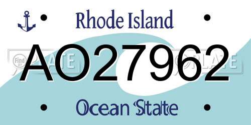 AO27962 Rhode Island License Plate