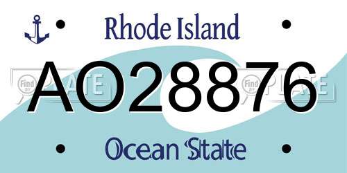 AO28876 Rhode Island License Plate