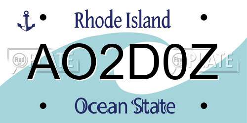 AO2D0Z Rhode Island License Plate