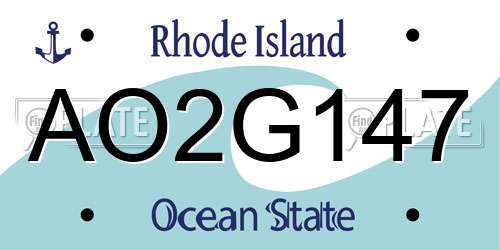 AO2G147 Rhode Island License Plate