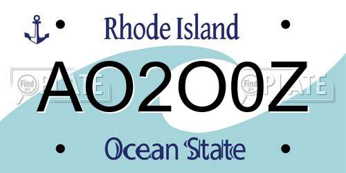 AO2O0Z Rhode Island License Plate