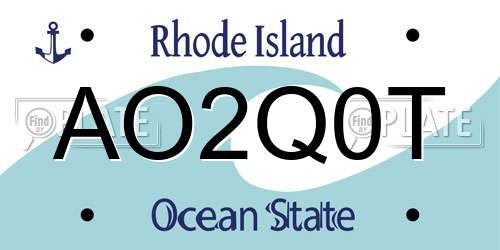 AO2Q0T Rhode Island License Plate