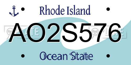 AO2S576 Rhode Island License Plate