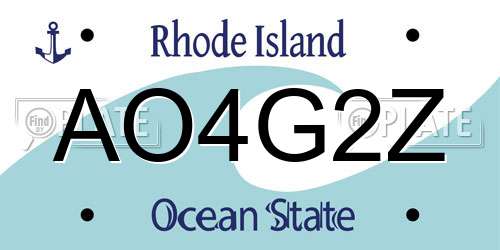 AO4G2Z Rhode Island License Plate